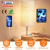 Touch Control Table Lamp 3-Way Dimmable Nightstand Beside Lamp for Bedroom Living Room Dual USB Ports LED Bulb Included