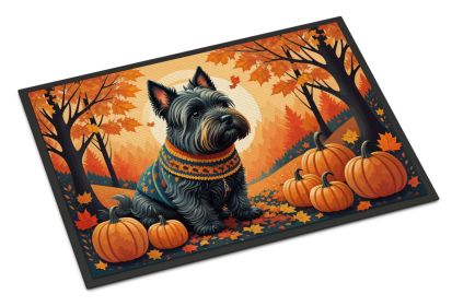 NEW Scottish Terrier Fall Doormat Front Door Mat Indoor Outdoor Rugs for Entryway, Non Slip Washable Low Pile, 18H X 27W