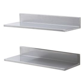 VEVOR 8.6" x 24" Stainless Steel Shelf, Wall Mounted Floating Shelving with Backsplash, 44 lbs Load Capacity Commercial Shelves