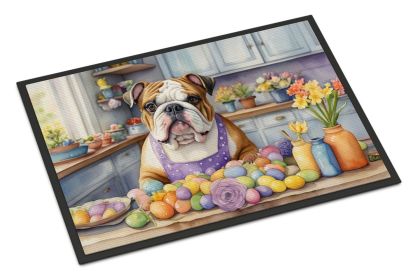 Decorating Easter English Bulldog Doormat Front Door Mat Indoor Outdoor Rugs for Entryway, Non Slip Washable Low Pile, 24H X 36W