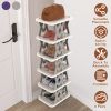 6 Tier Foldable Shoe Rack Vertical Shoe Organizer Narrow Shoe Rack for Small Spaces Space Saving Free Standing for Corner Entryway Hallway Bedroom