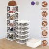 6 Tier Foldable Shoe Rack Vertical Shoe Organizer Narrow Shoe Rack for Small Spaces Space Saving Free Standing for Corner Entryway Hallway Bedroom